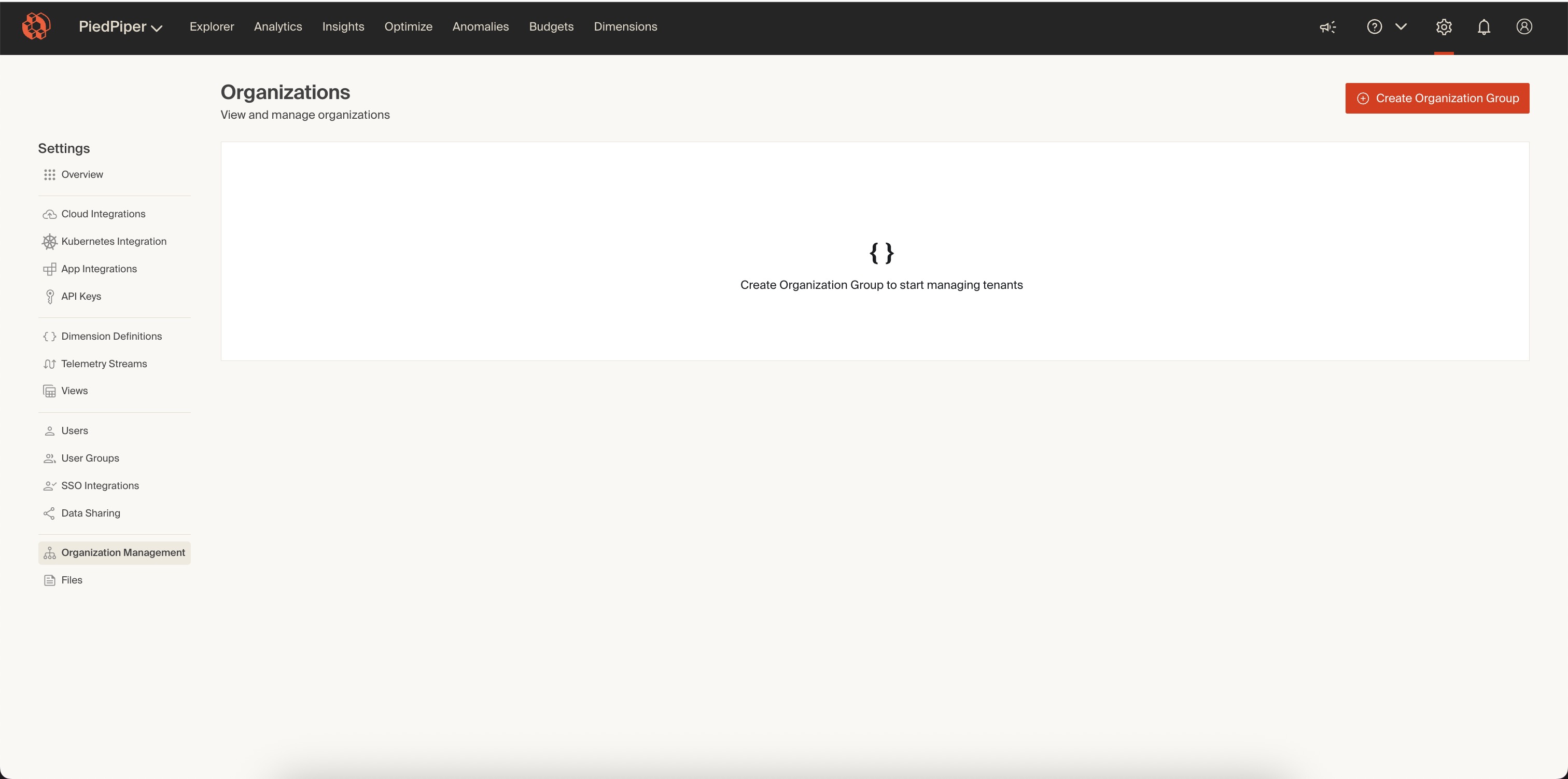 Create Organization Group